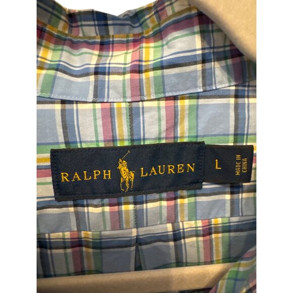 Ralph Lauren Mens Plaid Button-Down Shirt L Multicolor Cotton Long Sleeve - Picture 3 of 7